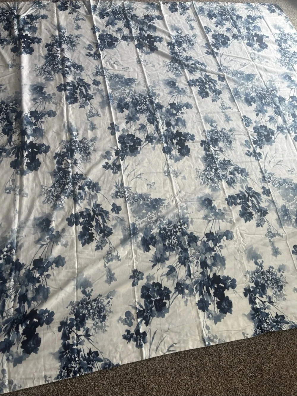 Lauren Ralph Lauren Flora Blue Watercolor Floral Duvet Set Queen